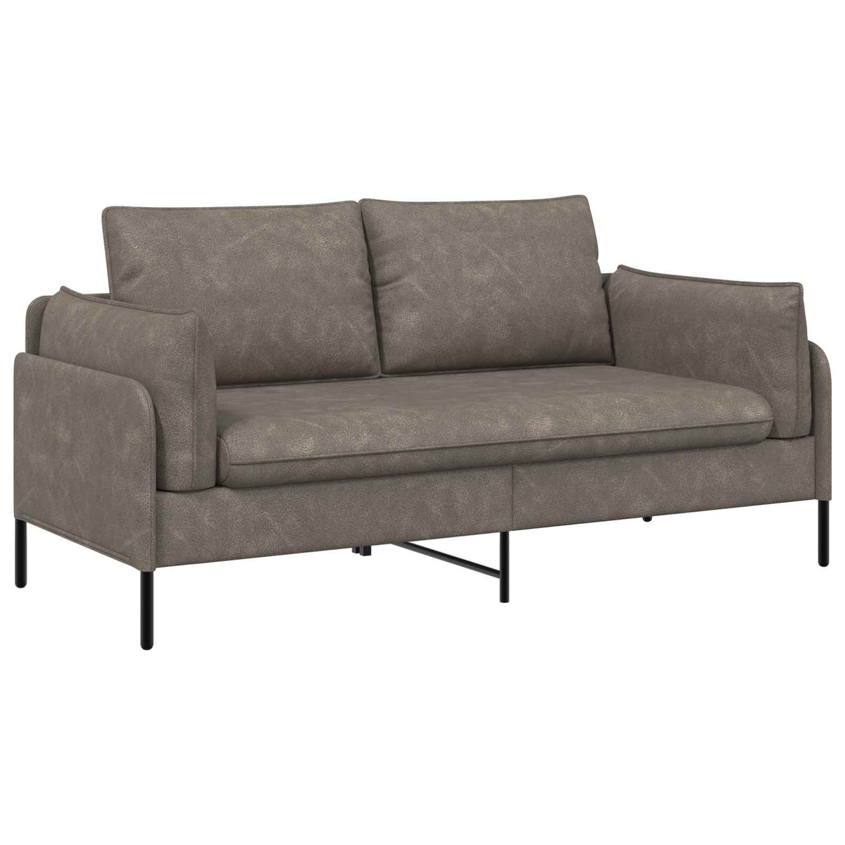 vidaXL 2-Seater Sofa Grey 188 x 81 x 89 cm Faux Leather