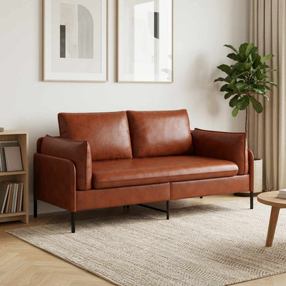 vidaXL 2-Seater Sofa Shiny Brown 188 x 81 x 89 cm Faux Leather