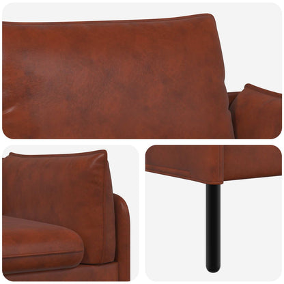 vidaXL 2-Seater Sofa Shiny Brown 188 x 81 x 89 cm Faux Leather