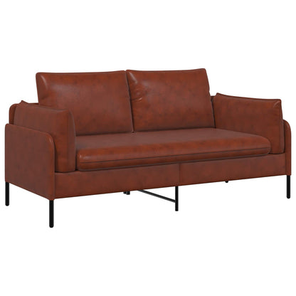 vidaXL 2-Seater Sofa Shiny Brown 188 x 81 x 89 cm Faux Leather