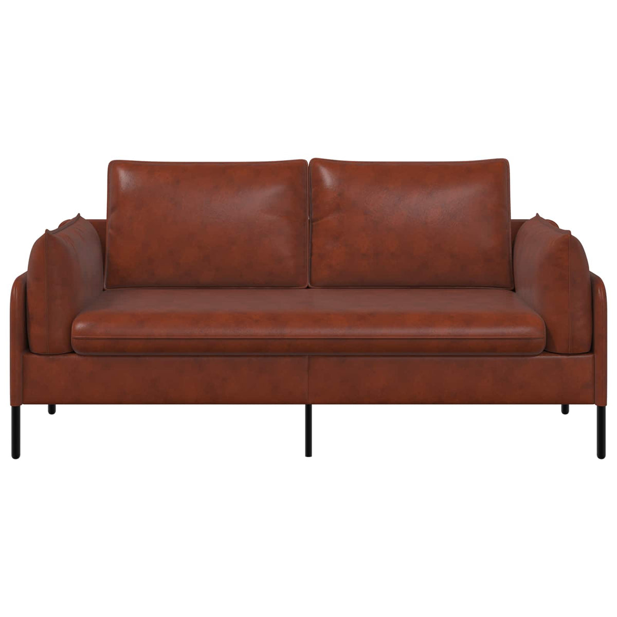 vidaXL 2-Seater Sofa Shiny Brown 188 x 81 x 89 cm Faux Leather