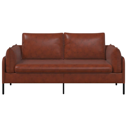 vidaXL 2-Seater Sofa Shiny Brown 188 x 81 x 89 cm Faux Leather