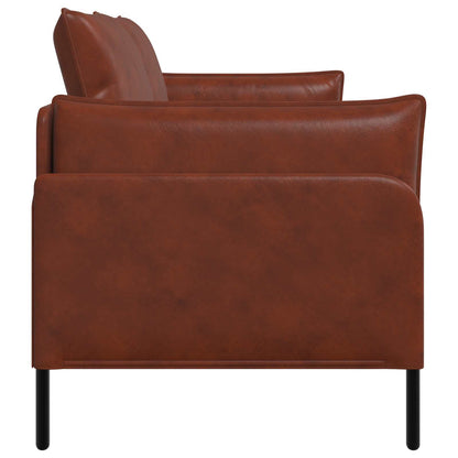 vidaXL 2-Seater Sofa Shiny Brown 188 x 81 x 89 cm Faux Leather