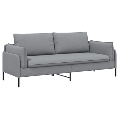 vidaXL 3-Seater Sofa Light Grey 222 x 81 x 89 cm Fabric