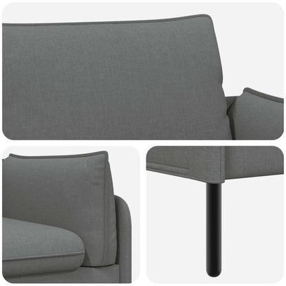 vidaXL 3-Seater Sofa Dark Grey 222 x 81 x 89 cm Fabric
