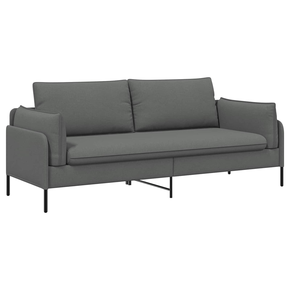 vidaXL 3-Seater Sofa Dark Grey 222 x 81 x 89 cm Fabric