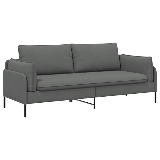 vidaXL 3-Seater Sofa Dark Grey 222 x 81 x 89 cm Fabric