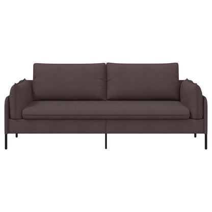 vidaXL 3-Seater Sofa Dark Brown 222 x 81 x 89 cm Fabric