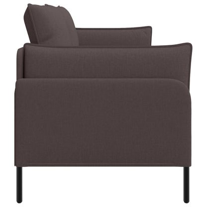 vidaXL 3-Seater Sofa Dark Brown 222 x 81 x 89 cm Fabric