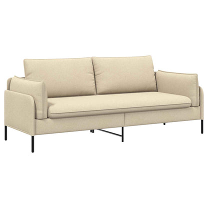 vidaXL 3-Seater Sofa Cream 222 x 81 x 89 cm Fabric