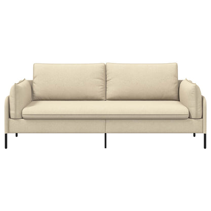 vidaXL 3-Seater Sofa Cream 222 x 81 x 89 cm Fabric