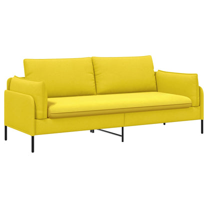 vidaXL 3-Seater Sofa Light Yellow 222 x 81 x 89 cm Fabric