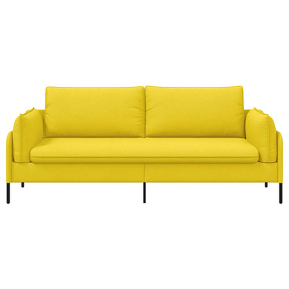 vidaXL 3-Seater Sofa Light Yellow 222 x 81 x 89 cm Fabric