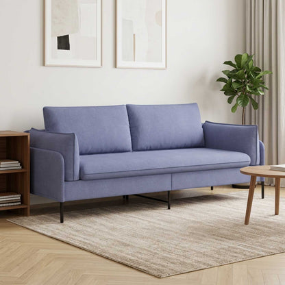vidaXL 3-Seater Sofa Jeans Blue 222 x 81 x 89 cm Fabric