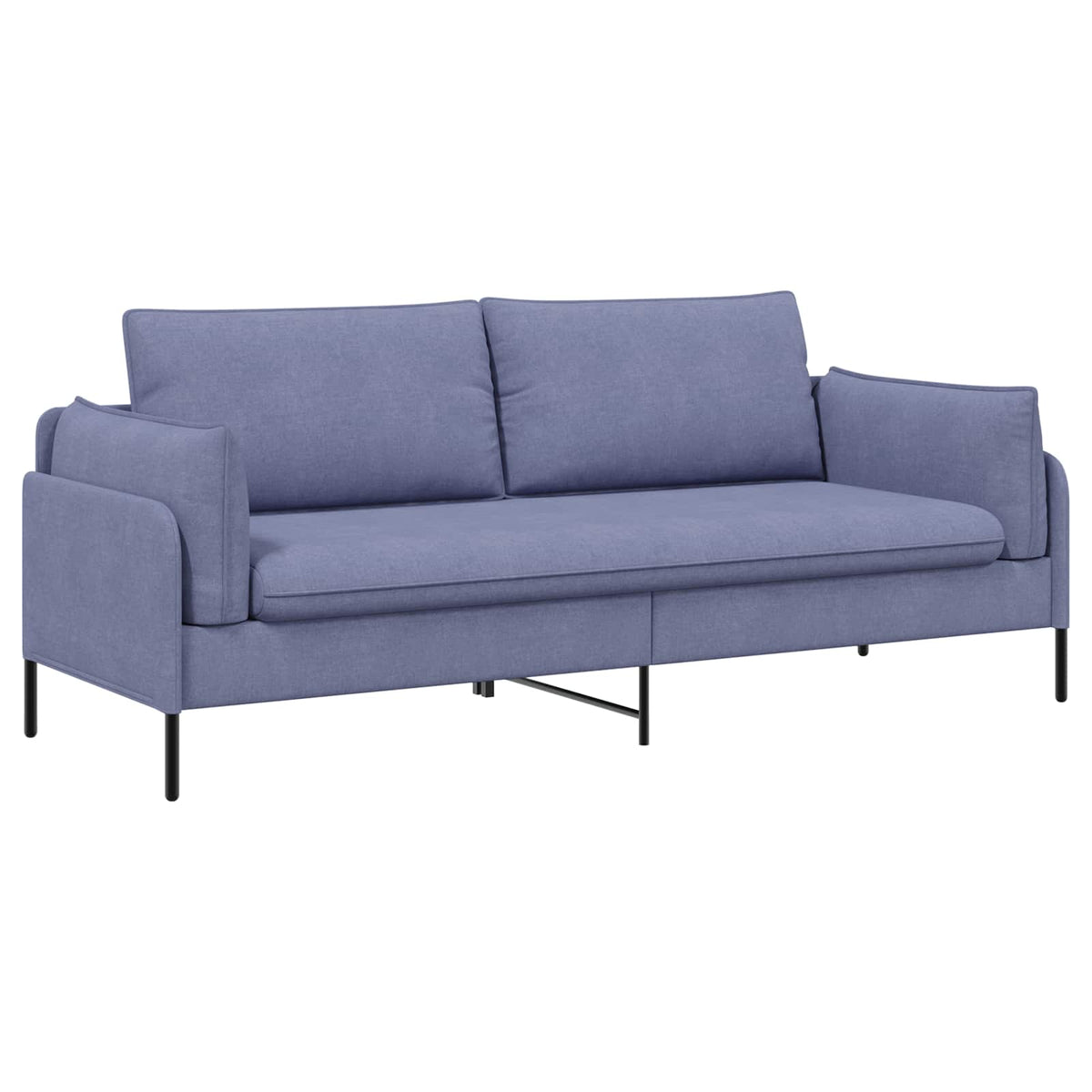 vidaXL 3-Seater Sofa Jeans Blue 222 x 81 x 89 cm Fabric