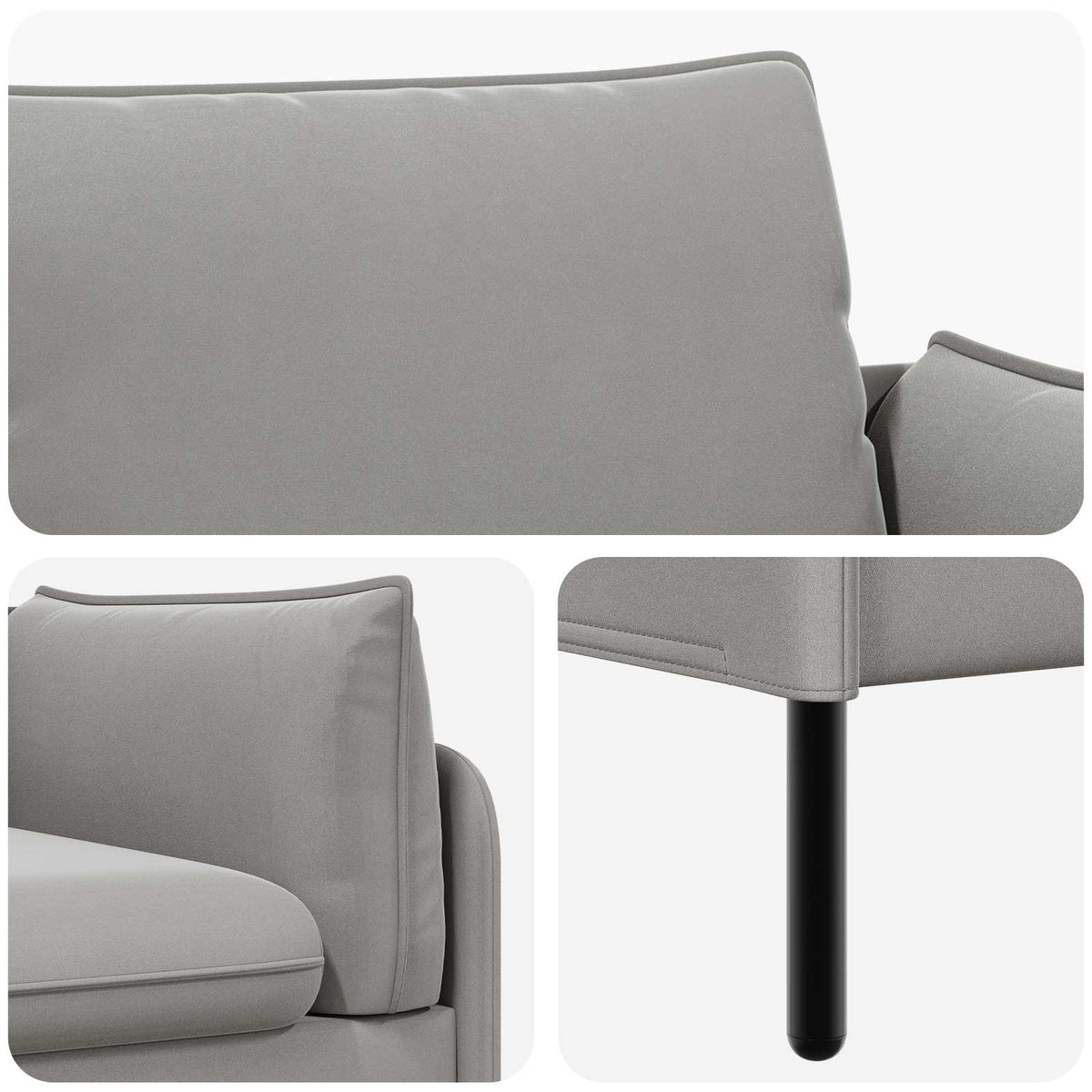 vidaXL 3-Seater Sofa Light Grey 222 x 81 x 89 cm Velvet