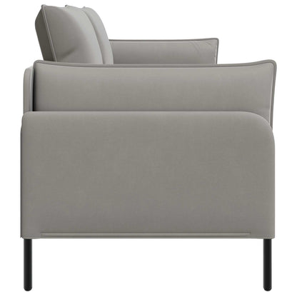 vidaXL 3-Seater Sofa Light Grey 222 x 81 x 89 cm Velvet
