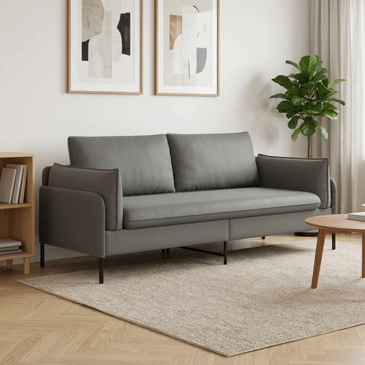vidaXL 3-Seater Sofa 3-Seater Dark Grey 222 x 81 x 89 cm Velvet