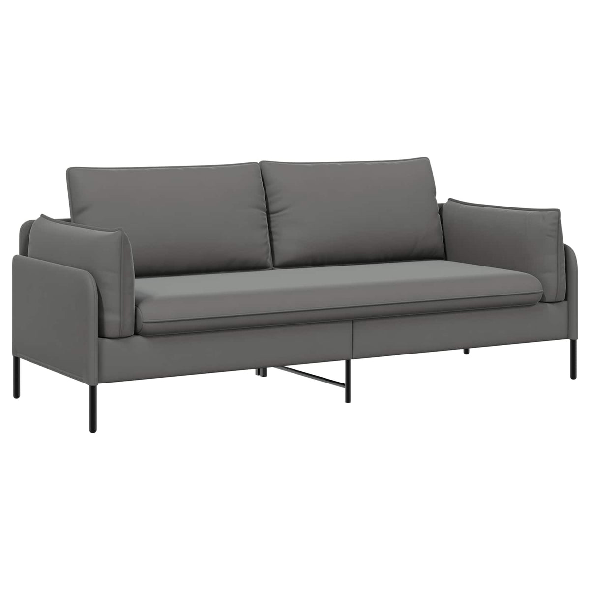 vidaXL 3-Seater Sofa 3-Seater Dark Grey 222 x 81 x 89 cm Velvet