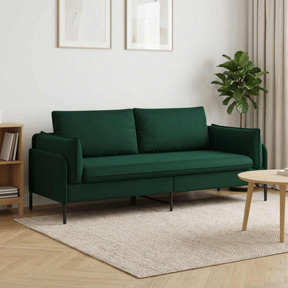 vidaXL 3-Seater Sofa Dark Green 222 x 81 x 89 cm Velvet