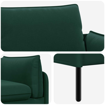 vidaXL 3-Seater Sofa Dark Green 222 x 81 x 89 cm Velvet