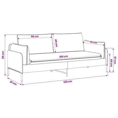 vidaXL 3-Seater Sofa Dark Green 222 x 81 x 89 cm Velvet