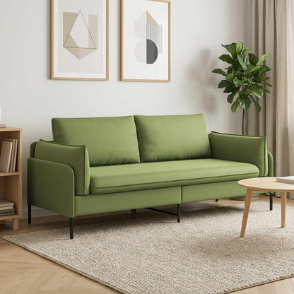 vidaXL 3-Seater Sofa 3-Seater Light Green 222 x 81 x 89 cm Velvet