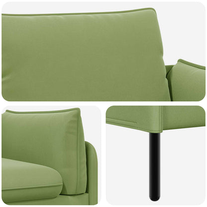 vidaXL 3-Seater Sofa 3-Seater Light Green 222 x 81 x 89 cm Velvet