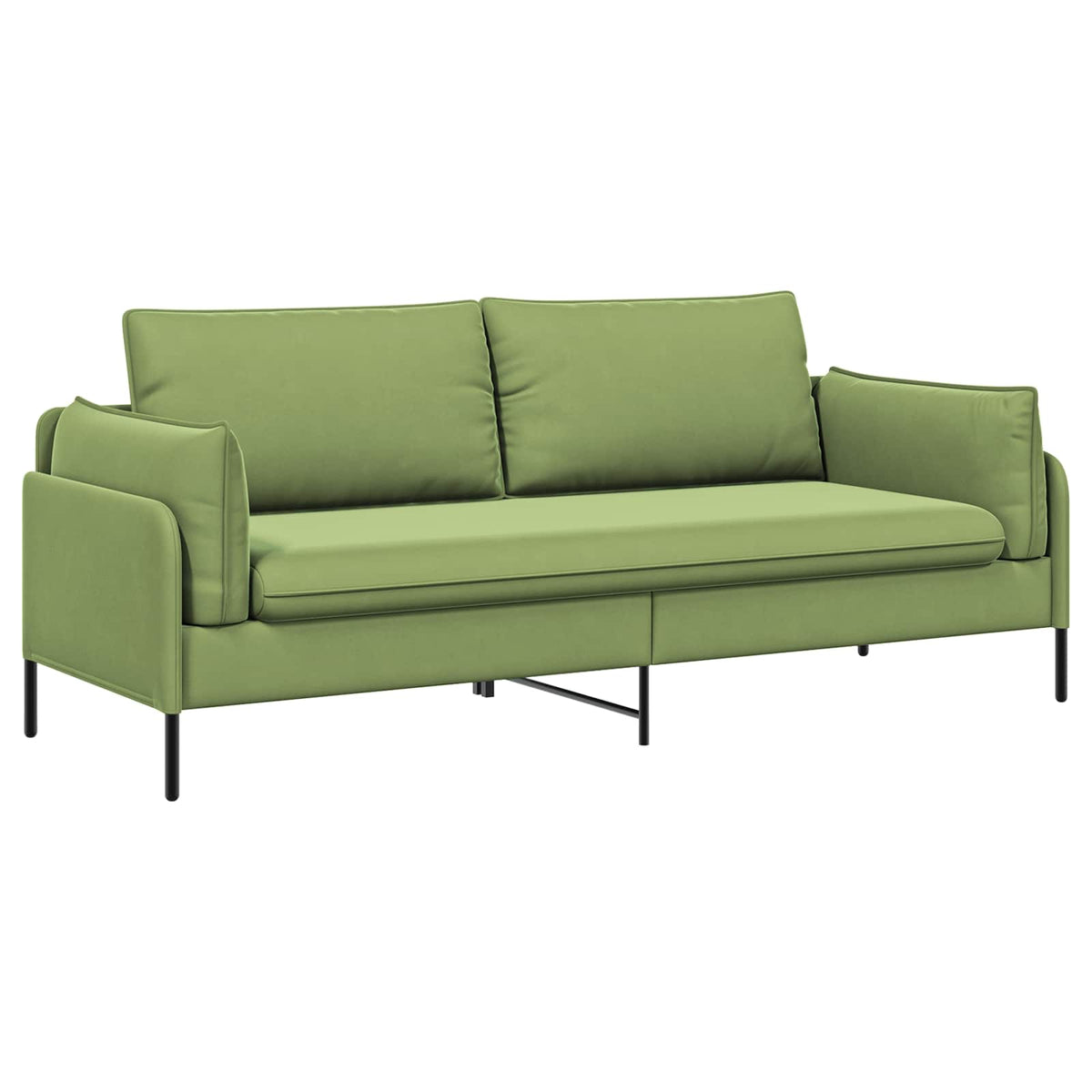 vidaXL 3-Seater Sofa 3-Seater Light Green 222 x 81 x 89 cm Velvet