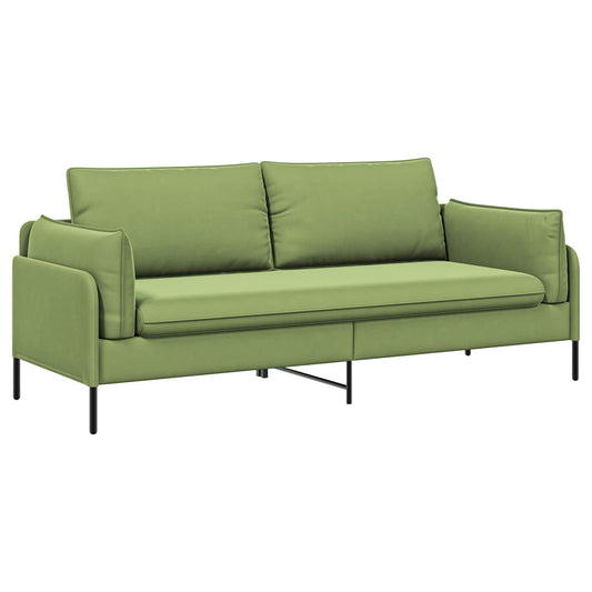 vidaXL 3-Seater Sofa 3-Seater Light Green 222 x 81 x 89 cm Velvet