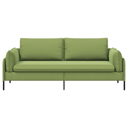 vidaXL 3-Seater Sofa 3-Seater Light Green 222 x 81 x 89 cm Velvet