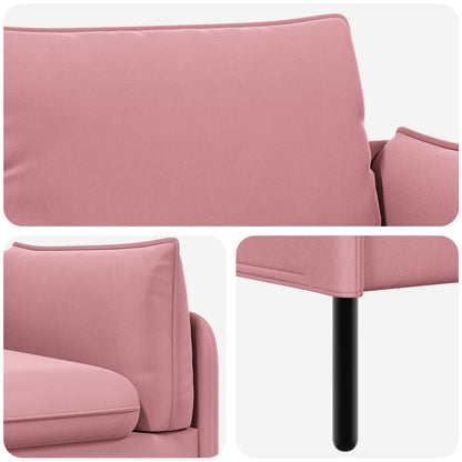 vidaXL 3-Seater Sofa Pink 222 x 81 x 89 cm Velvet