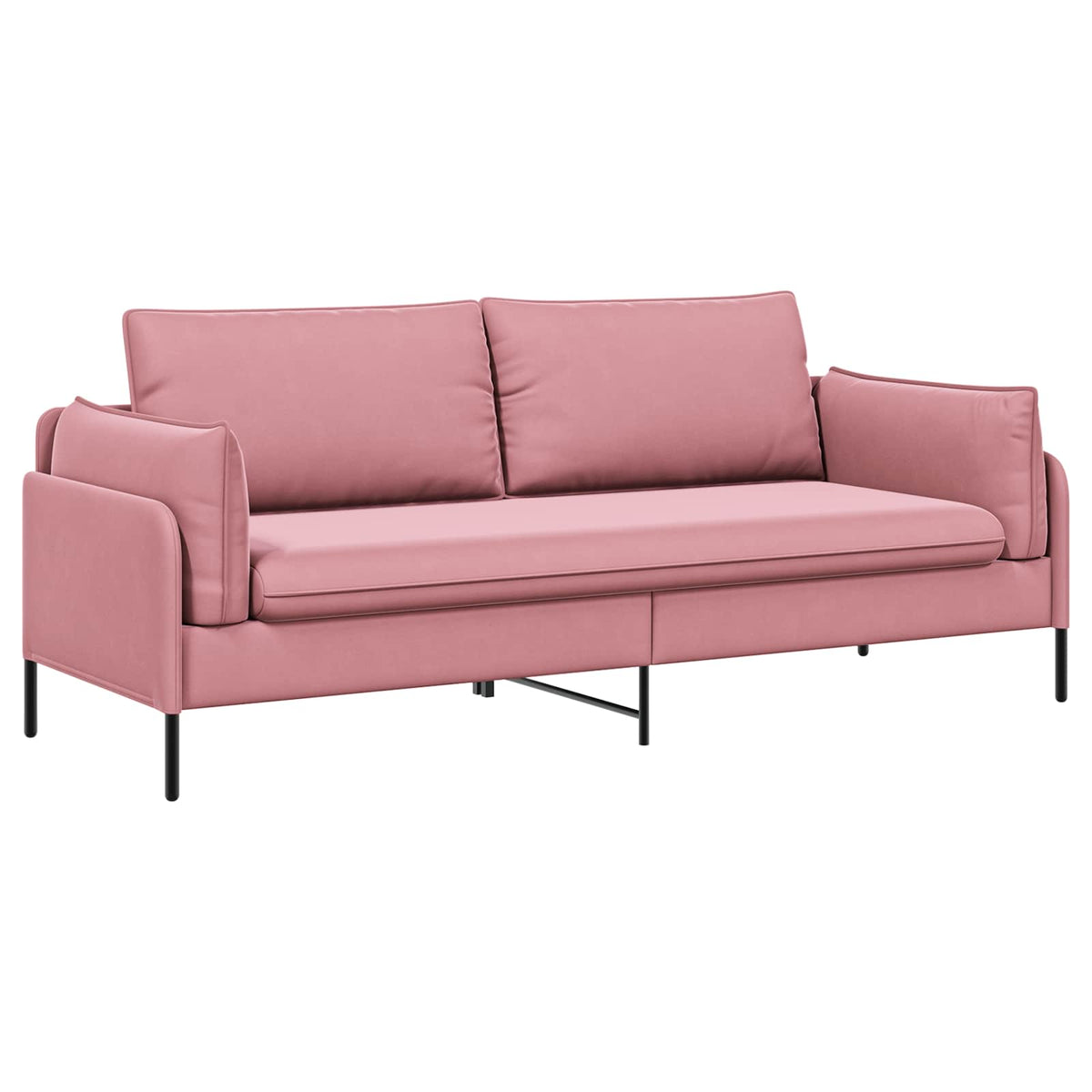 vidaXL 3-Seater Sofa Pink 222 x 81 x 89 cm Velvet