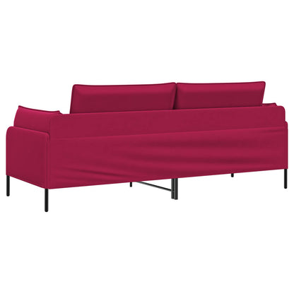 vidaXL 3-Seater Sofa 3-Seater Wine Red 222 x 81 x 89 cm Velvet