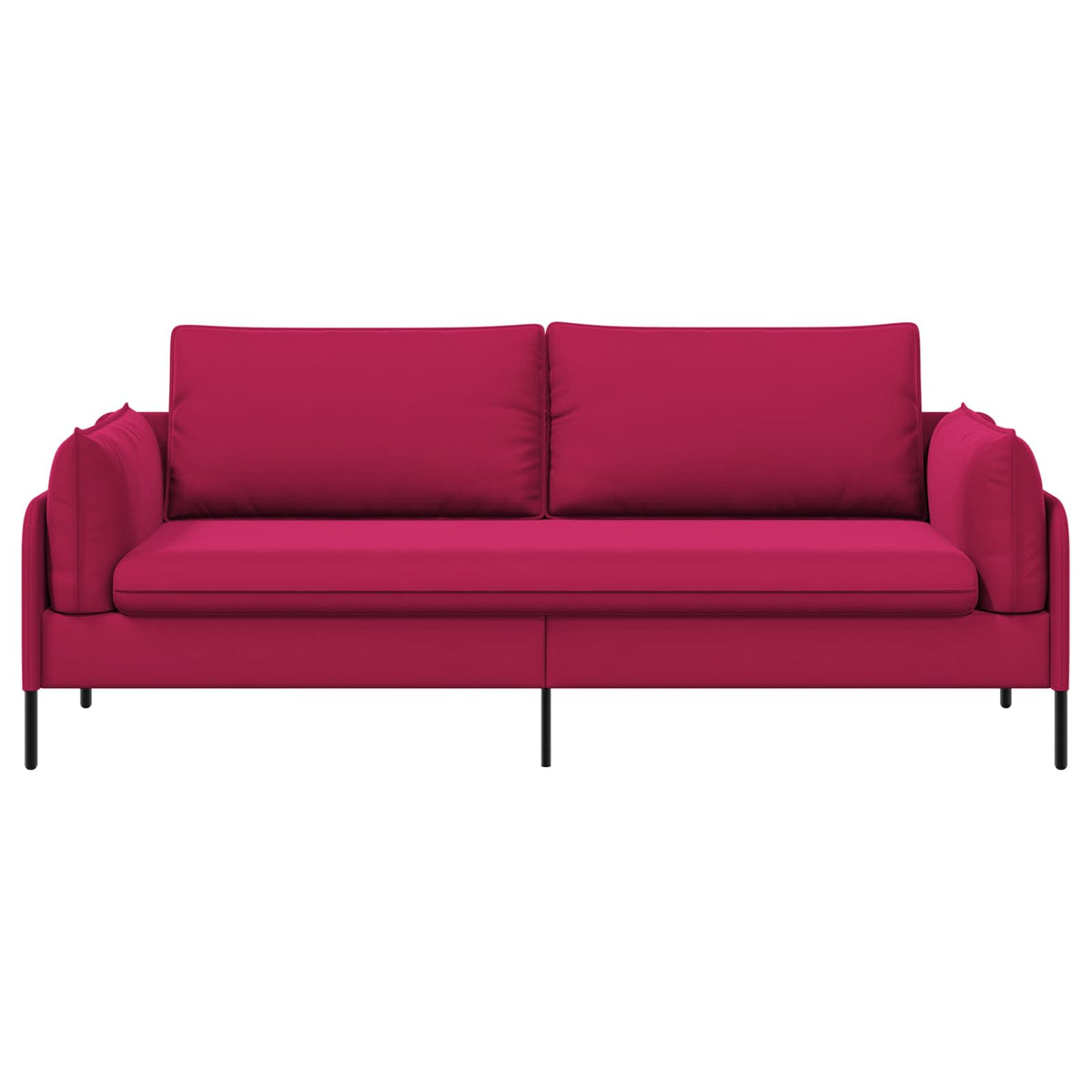 vidaXL 3-Seater Sofa 3-Seater Wine Red 222 x 81 x 89 cm Velvet