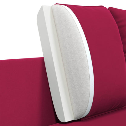 vidaXL 3-Seater Sofa 3-Seater Wine Red 222 x 81 x 89 cm Velvet