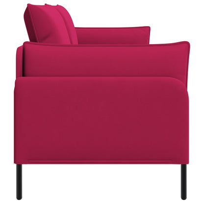 vidaXL 3-Seater Sofa 3-Seater Wine Red 222 x 81 x 89 cm Velvet