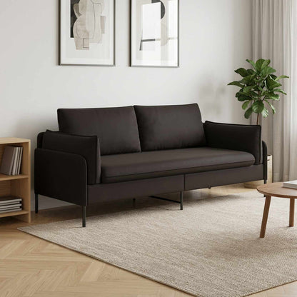 vidaXL 3-Seater Sofa Black 222 x 81 x 89 cm Velvet