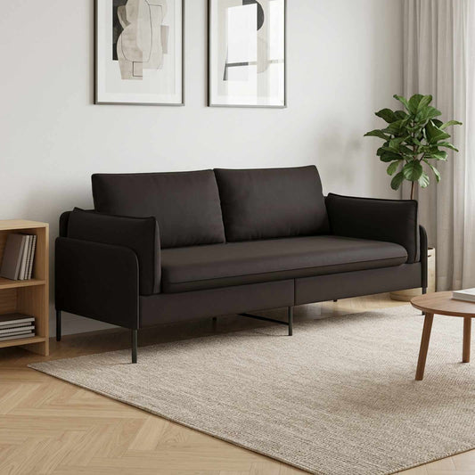 vidaXL 3-Seater Sofa Black 222 x 81 x 89 cm Velvet