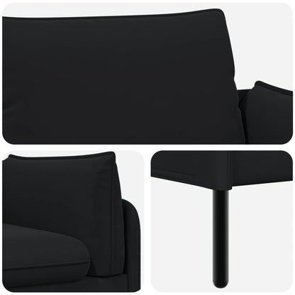 vidaXL 3-Seater Sofa Black 222 x 81 x 89 cm Velvet