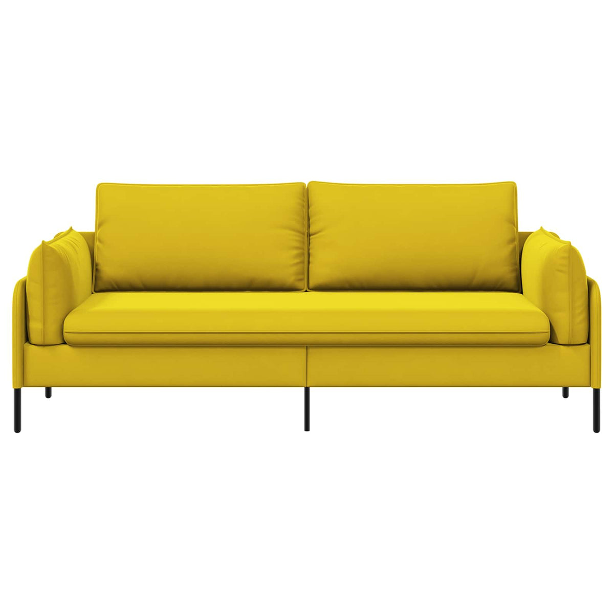 vidaXL 3-Seater Sofa 3-Seater Yellow 222 x 81 x 89 cm Velvet