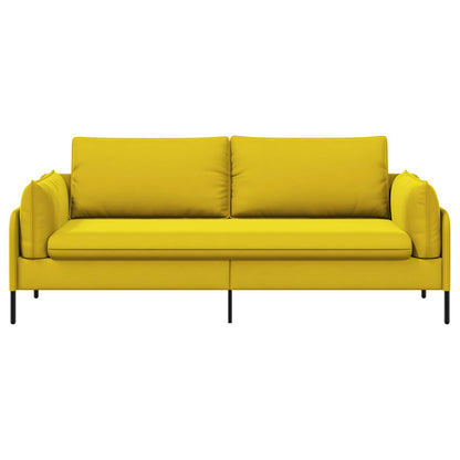 vidaXL 3-Seater Sofa 3-Seater Yellow 222 x 81 x 89 cm Velvet