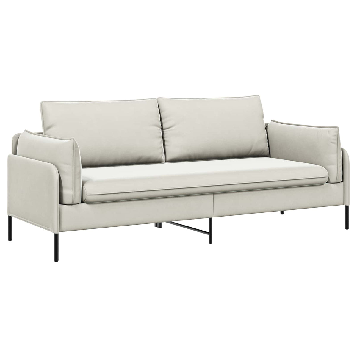 vidaXL 3-Seater Sofa Cream 222 x 81 x 89 cm Velvet