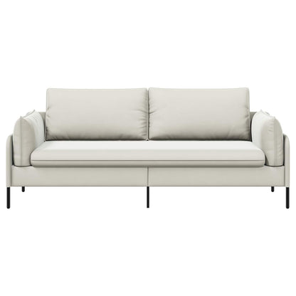 vidaXL 3-Seater Sofa Cream 222 x 81 x 89 cm Velvet