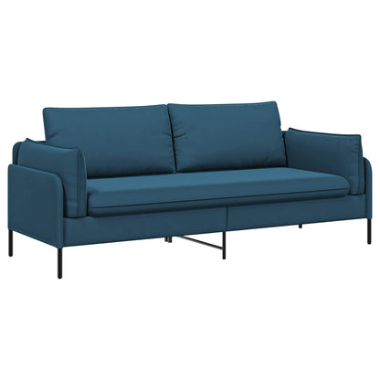 vidaXL 3-Seater Sofa 3-Seater Blue 222 x 81 x 89 cm Velvet