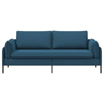 vidaXL 3-Seater Sofa 3-Seater Blue 222 x 81 x 89 cm Velvet