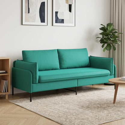 vidaXL 3-Seater Sofa Turquoise 222 x 81 x 89 cm Velvet