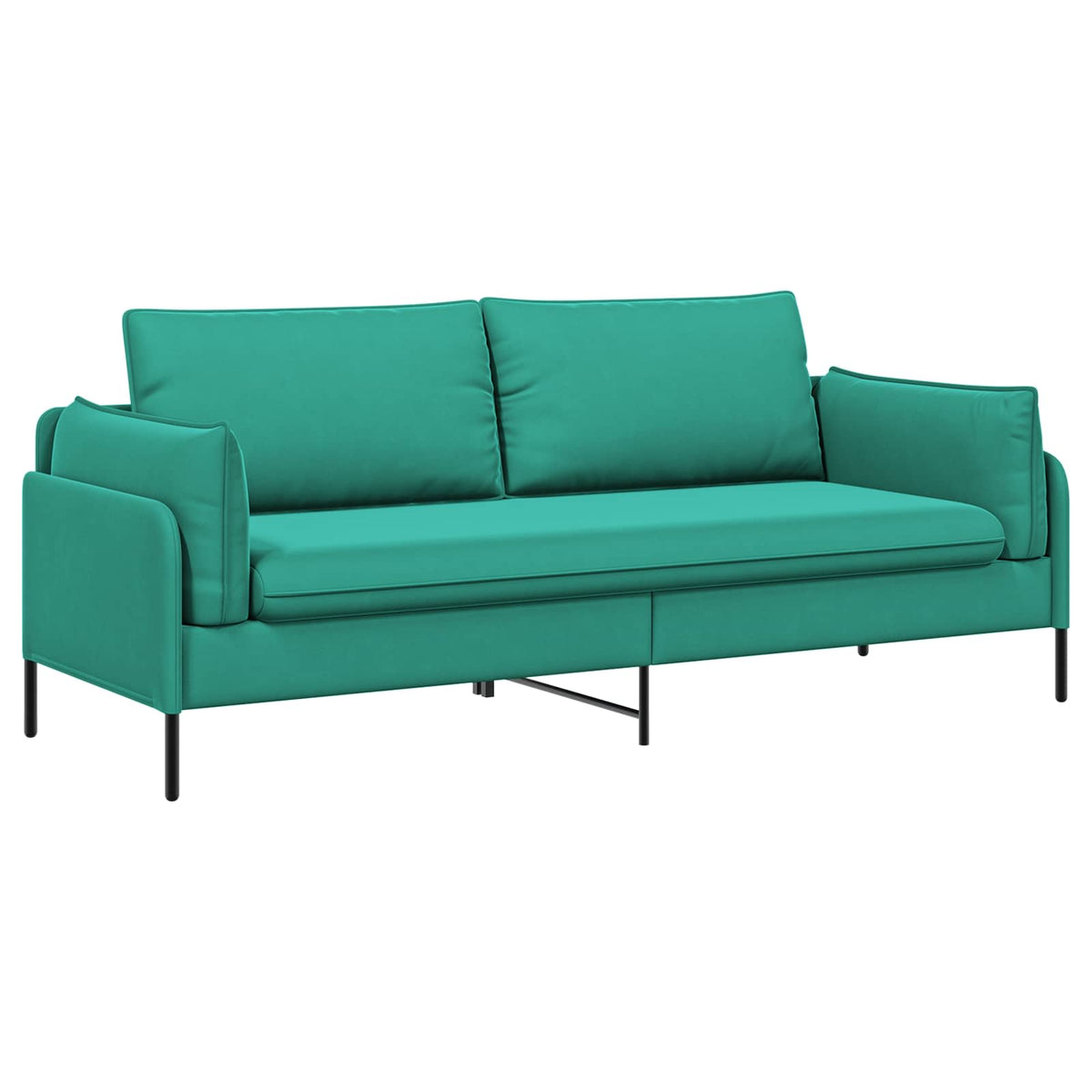 vidaXL 3-Seater Sofa Turquoise 222 x 81 x 89 cm Velvet
