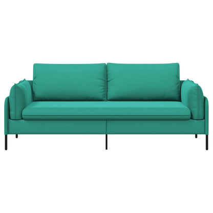 vidaXL 3-Seater Sofa Turquoise 222 x 81 x 89 cm Velvet
