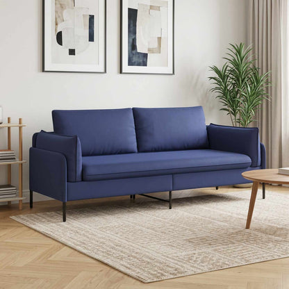 vidaXL 3-Seater Sofa Police Blue 222 x 81 x 89 cm Velvet
